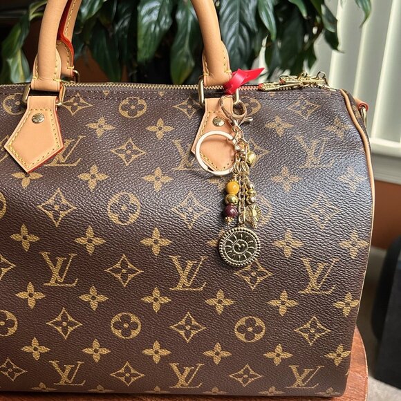 GOLDEN SUNFLOWER Love Bag Charm Gold Brown Tone - Picture 2 of 8